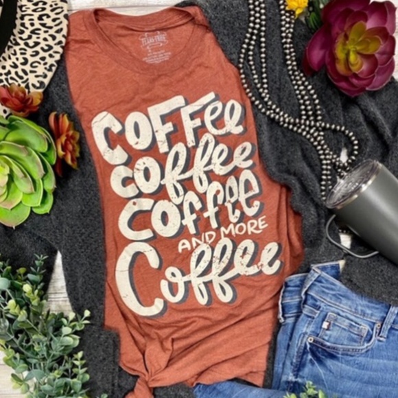 Coffee Lovers Tops - NEW Burnt Orange  COFFEE LOVERS T-Shirt